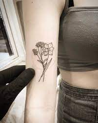 Sunflower with daffodil and rose. Tiny Daffodil And Forget Me Nots By Kirk Budden Tattoogrid Net