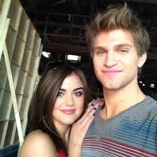 aria montgomery, keegan allen and lucy hale