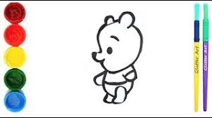 Winnie Puuh Der Bar Und Ferkel Zeichnen Malvorlage Fur Kinder Winnie Bear Coloring Glitter Art Youtube