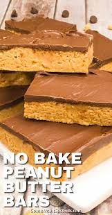 No Bake Peanut Butter Bars Recipe Recipe Peanut Butter Bars Recipe Dessert Recipes Easy Baking