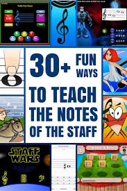 Every music teacher needs these copy masters in their teaching toolbox! 30 Fun Ways To Teach The Notes Of The Staff Using Technology Elementary Music Education Music Education Teaching Music