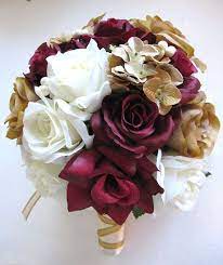 With its big, bushy head and intense colors, a stem or two of this moderately priced, scentless shrub flower helps fill out arrangements and bouquets. Free Shipping 17 Pcs Wedding Silk Flower Bouquet Bridal Package Burgundy Champagne Gold Silk Flower Bridal Bouquet Wedding Bridal Bouquets Red Bouquet Wedding