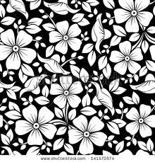 Black And White Floral Patterns To Draw Seamless Pattern With Flowers And Leaves Vector Illustration Flower Drawing Flower Print Pattern Black And White Pictures