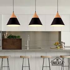 Bedroom Pendant Lights Kitchen Island Black Ceiling Lamp Modern Lighting Bar Alumin Modern Wood Pendant Light Kitchen Island Lighting Modern Ceiling Lamp Black