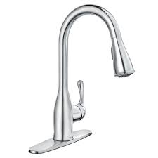 Looking for a kitchen faucet? Moen Kaden Single Handle Pull Down Sprayer Kitchen Faucet With Reflex And Power Clean In C The Home Depot Canada