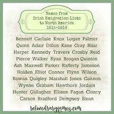 Throwback Names Names From Irish Emigration Lists Irish Girl Names Irish Baby Names Irish Names