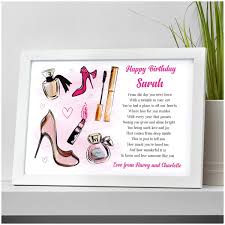 15% off with code zshirtstoday. Personalised 13th 16th 18th 21st 30th Birthday Gifts For Her Custom Birthday Gifts For Daughter Sister Niece Auntie Best Friends Mum Makeup Shoes Perfume Birthday Poem Amazon Co Uk Handmade