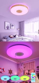 Music Led Ceiling Lights Rgb App And Remote Control Ceiling Lamp Bedroom 25w 36w 52w Living Room Light Lampara De Techo In 2020 Ceiling Lights Ceiling Lamps Bedroom Led Ceiling Lights