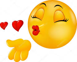Kiss face cartoon | Cartoon round kissing face emoticon making air ...