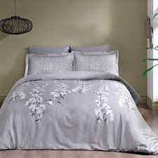 · 1 adet nevresim 200 x 220 cm. Tac Saten Cift Kisilik Nevresim Takimi Ronna Gri Halistores Com