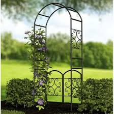 The most common gated garden arch material is metal. Panacea Scrolls Garden Arch With Gate Buy Sheds Direct