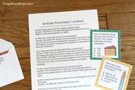 Oct 05, 2018 · trivia is: Printable Birthday Trivia Game Frugal Fun For Boys And Girls