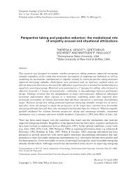Pdf Perspective Taking And Prejudice Reduction The Mediational Role Of Empathy Arousal And Situational Attributions