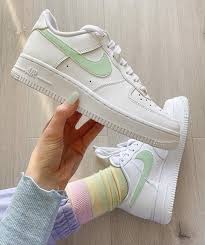 The og baller with crisp leather and stitched overlays in iconic white color is a wardrobe staple. Green Custom Nike Air Force 1 Low Air Force One Shoes Swag Shoes Nike Air Shoes
