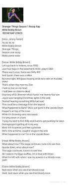Stranger Things Season 1 Recap Millie Bobby Brown Lyrics Pin By Peter Parker On Memes And Stuff Bobby Brown Stranger Things Stranger Things Actors Stranger Things Season