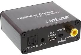 Converter (optik) digital ke (rca) audio analog. Amazon Com Inline 65002k Audio Convertor Digital To Analog Toslink And Cinch Input To Cinch Stereo Output Usb Powered Computers Accessories