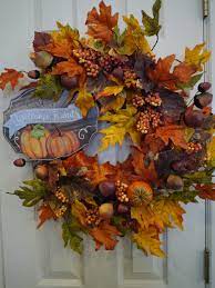 Along with pumpkins, pine cones and grapevine, it also includes golden, red leaves popping on the green layout of dried grass. Fall Thanksgiving Grapevine Wreath Welcome Fall Grapevine Etsy