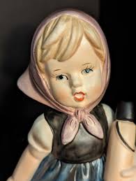 Buy Lovely Vintage Porcelain Figurine From Japan of a Farm Girl Heading to  a Picnic With Her Dog. Online in India