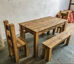 Tmc Rustic Furniture On Instagram Bespoke Custom Made Reclaimed Solid Pine Dining Table Bench Chair Set Dining Table Pine Dining Table Rustic Furniture
