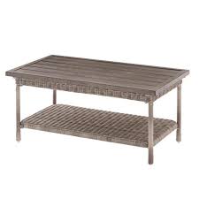 Buy products such as outdoor acacia wood patio coffee table by manor park at walmart and save. Reviews For Hampton Bay Beacon Park Gray Wicker Outdoor Patio Coffee Table Fws80486bg The Home Depot
