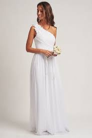 Ella One Shoulder Bridesmaid Dress In White One Shoulder Bridesmaid Dresses One Shoulder Bridesmaid Bridesmaid Dresses