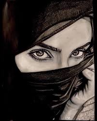 Middle Eastern Girl Artwork Lady Contrast Artsy Woman Mystery Eyes Drawing Culture Eye Female Face Drawing Portrait Girl Disney Princess Drawings