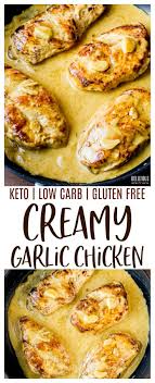 Creamy Garlic Chicken A Low Carb Dinner Recipe Made With Just A Handful Of Ingredients And Keto Recipes Dinner Yummy Chicken Recipes Low Carb Chicken Recipes