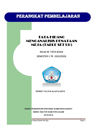 Penataan meja ini biasa digunakan untuk menutup meja makan pagi (breakfast). Rpp Tata Hidang Penataan Meja Table Set Up Pdf