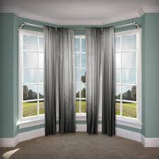 Curtains home depot are not only for protection but also can add a decorative element to your. Rod Desyne 87 In 160 In Single Bay Window Curtain Rod In Satin Nickel Dp100 Bay 5 The Home Depot