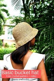 Basic Crochet Bucket Hat Free Pattern Video Tutorial Crochet Crochet Sun Hat Crochet Hats