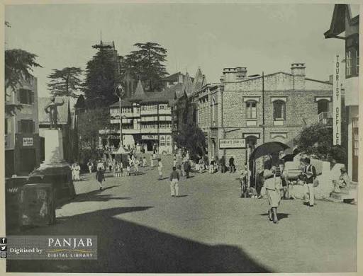 The Mall Road, Simla, 1880s. Restored and colorized.