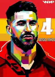 Sergio Ramos in wpap' Poster by Hari Mulyana