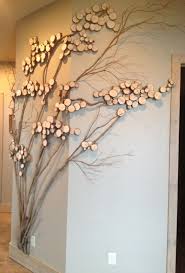 Refining Tree Art Twig Art For Wall Decor Wall Art With Mountain Laurel Twigs Wood Slices How About For A Giving Tree I Like Wanddeko Ideen Dekoration Und Bastelideen