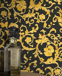 Großhandel wand tapetenhauptdekor fototapete der kundenspezifischen. Tapete Butterfly Barocco Schwarz Von Versace As Creation