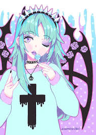 Please give credit to the creator of the tokyo mew mew anime/manga (reiko yoshida) and possibly the creator of the original line art. Anime Pastel Goth And Kawaii Image Pastel Goth Art Kawaii Art Goth Art
