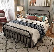 4.7 out of 5 stars. Metal Bed Frame Queen Size With Vintage Headboard And Footboard Platform Base Wrought Iron Bed Frame Queen Black