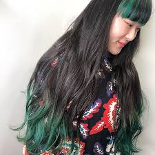 moe watanabe さんはinstagramを利用しています green 人生初カラー 前髪と毛先と刈り上げの部分だけをミドリにしたい the 個性派 黒い部分は全て地毛です 美容学生サマ 初回限定 ダブルカラー 5000 シン 前髪 ダブルカラー 美容