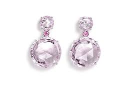 Bouquet Drop Earrings With Rose De France And Pink Sapphires 18k White Gold A Furst Pink Sapphire Earrings Pink Drop Earrings Fabulous Jewelry