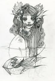Black And White Mermaid Sketch Draw Pad Pro Amazing Notepads And Sketchbooks Mermaid Sketch Evil Mermaids Mermaid Drawings