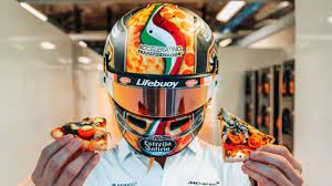 1/2 scale 2021 f1 season replica race helmet model. Norris Has Pizza Helmet Design For Italian Grand Prix