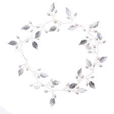 4,8 von 5 sternen 9. á… Oshide Weiss Perlengirlande Blatt Haar Accessoires Braut Hochzeit Haarschmuck Brautschmuck Silber