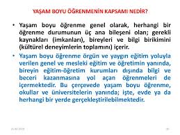 Hayat boyu öğrenme, genel olarak, formel eğitimin kapsamı dışında değerlendirilmektedir. Hayat Yasam Boyu Ogrenme Nedir Gelisim Sureci Ve Ilkeleri Ppt Indir