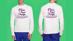 Download this vector set template of male t shirts, shirt, templatefront, back transparent png or vector file for free. Front Back White Long Sleeves T Shirt Mockup Best Free Mockups