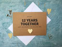 12th anniversary card 12 years together for husband or wife - Etsy.de