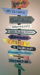 12 Fictional Locations Sign Directional Favorite Places Fantasy Book Lover Wedding Decor Not On Post Book Lovers Garden Quotes Signs Directional Signs
