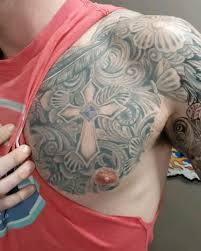 Finally Finished this massive Tooled leather project for Colby Lamon!!! 🙌  Many hours for me and him just pouring black ink into Bros' arm and chest.  Session after session day in and day out.🖋⚫️🪮🪣📌 I ...