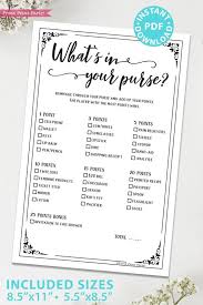 Check spelling or type a new query. What S In Your Purse Shower Game Printable Press Print Party