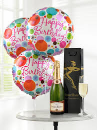 In some cases our florists may need to substitute a similar container or flowers. Champagne And Happy Birthday Balloons Stonehaven Flowers