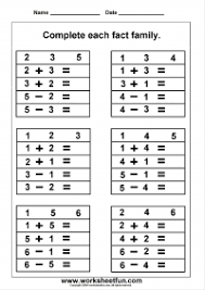 Numbers Fact Family Free Printable Worksheets Worksheetfun