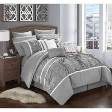 Double, queen, and king beds. Chic Home 16 Piece Legaspi Grey Bed In A Bag Comforter Set On Sale Overstock 20000985